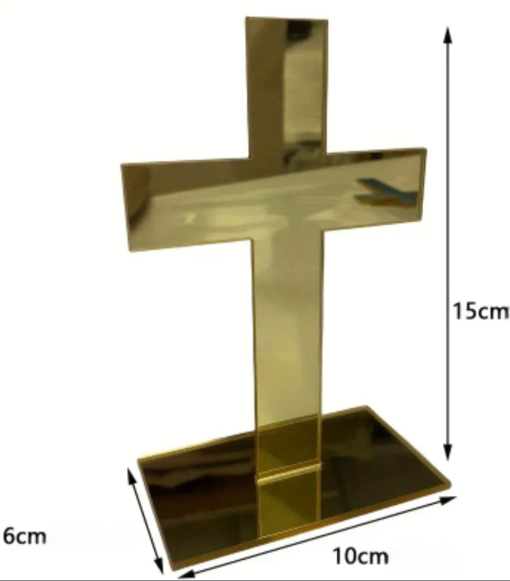 Croix plexi dorée à poser