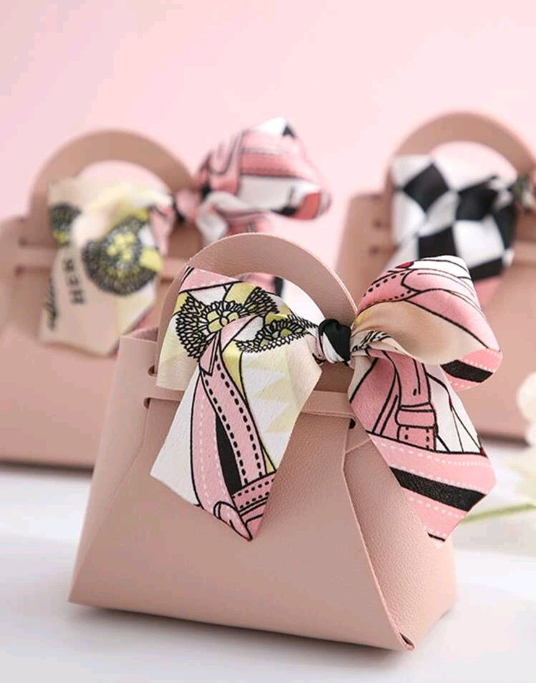 Mini sac simili avec ruban